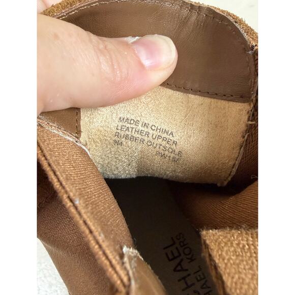 Michael Kors Thea Wedge Ankle Boots - dark carmel suede - size 9 - Picture 8 of 12